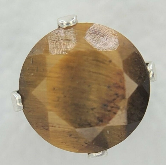 Tiger's Eye Silver Stud Earrings - Picture 5 of 8